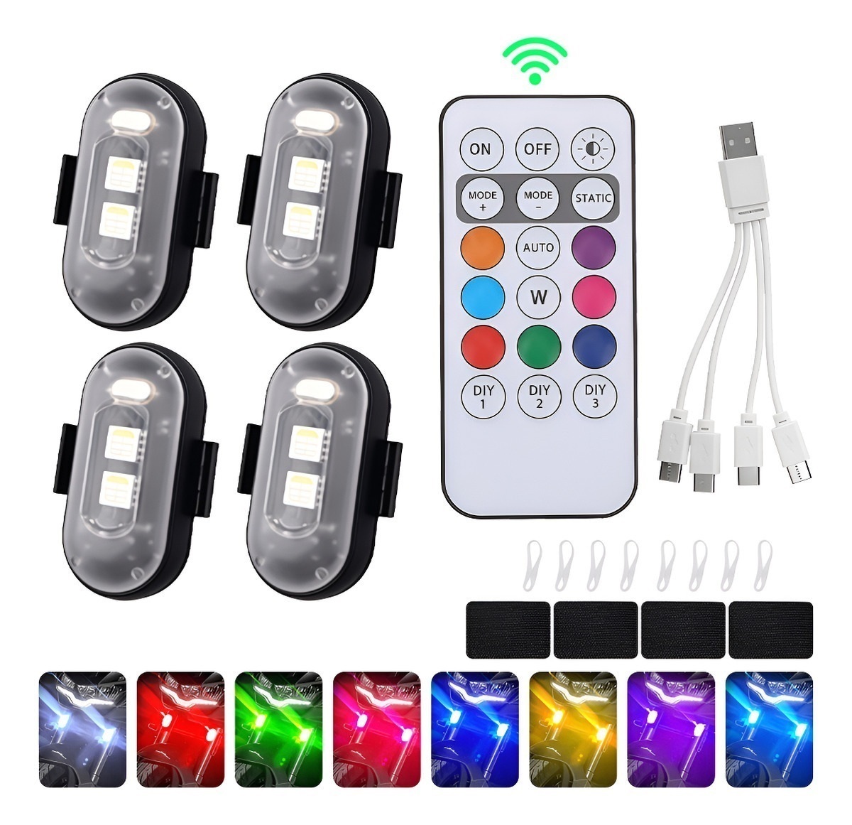 Drone Strobe Light - 4 Stück LED-Stroboskoplichter mit Fernbedienung 8