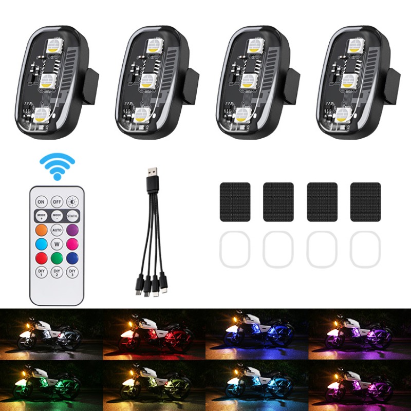 Drone Strobe Light - Drohnen-Motorrad RGB LED-Stroboskoplichter mit Fernbedienung LED-Blitzlicht