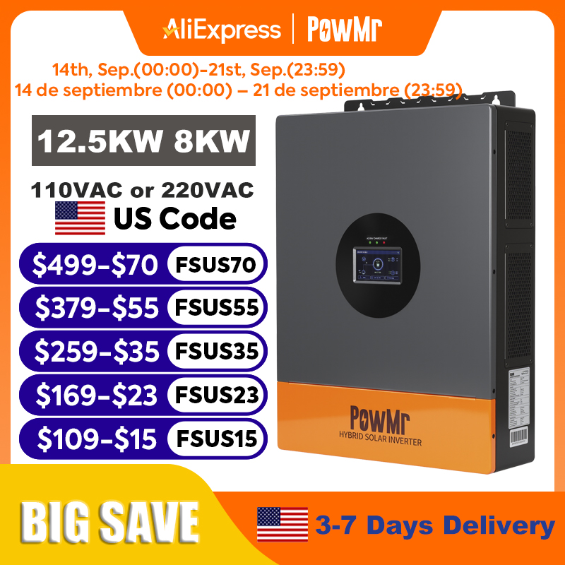 PowMr 12,5 kW 8 kW Split-Phase – Drone Solar Charger Bewertung und Preis